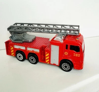 1/64 Scale Red Diecast Fire Department Truck Engine #782 Ladder Truck Toy - Image 1 of 4