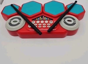 Chad Valley Electronic Drum Set Beats Flashing Lights Music WORKING with Sticks - Picture 1 of 6