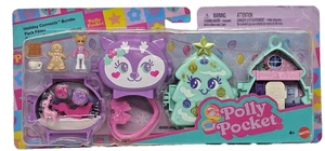 NEU Polly Pocket Holiday Connects Weihnachten kompakt, Mikropuppe & Zubehör - Bild 1 von 2