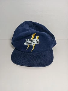 Cappello snapback vintage Magna Power blu velluto a coste MPE fulmini berretto anni 80 80 - Foto 1 di 6