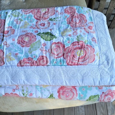 Manta acolchada Levtex Baby Charlotte 1 pieza, ropa de cama floral para niña Foto 1 de 4