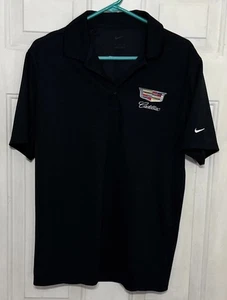 Cadillac Nike Polo Shirt Men Collared 3 button Embroidered Logo. Black Size M - Picture 1 of 3