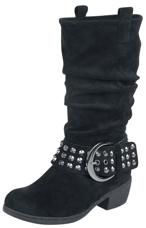 Black Premium by EMP Damen schwarze Stiefel mit Schnalle