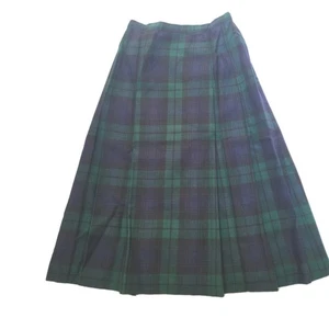 Black Watch Hostess Pleated Tartan Plaid Skirt 26" Waist - Picture 1 of 5