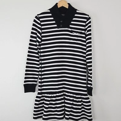 Polo Ralph Lauren Navy Striped Long-Sleeve Sweater Dress Girls XL | 16 - Image 1 of 4