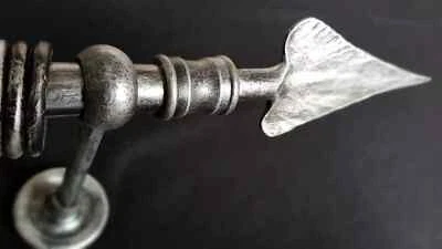 BASTONE TENDA NON ESTENSIBILE VERO FERRO BATTUTO ANTICATO ARGENTO 270 cm - Immagine 1 di 4