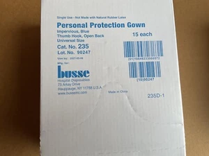 Busse Hospital Disposables Personal Protection Gown - Blue-Thumb Hook-One Size - Picture 1 of 4