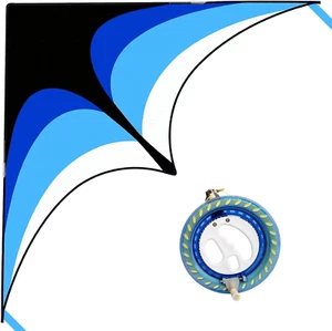 Large Delta Kite Easy to Fly with Kite Reel Set, Beach Kite & Kite Spool for Kid - Picture 1 of 12