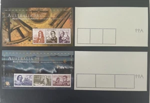 VERY RARE ~ Australian Decimal Mini Sheets 1999 Navigators x 2 - A99 Perfin MUH - Picture 1 of 1