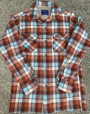 Pendleton 2011 edición limitada. Camisa de jinete de lana ecológica Beach Boys naranja/azul XS Foto 1 de 4