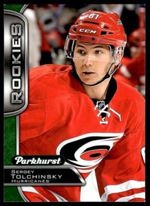 2016-17 PARKHURST ROOKIE GREEN Sergey Tolchinsky RC- Rookie Carolina Hurricanes