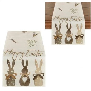 Easter Buffalo Plaid Rabbit Bunny Happy Easter Table Runner Easter Rabbit Tab... - Picture 1 of 6