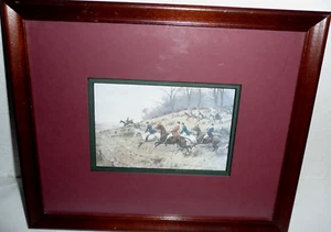 Vintage FOX HUNT Scene Somerset Framed Art Print - "Gone Away" - Picture 1 of 5