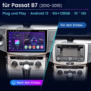 128GB Android 13 Autoradio Für VW Passat B7 2010-2015 Apple Carplay NAVI GPS BT - Bild 1 von 14
