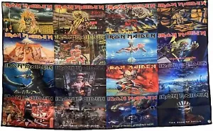IRON MAIDEN ALBUM COVER HISTORY FLAG WALL ART 5x3 FOOT FREE 48HR POST - Picture 1 of 1