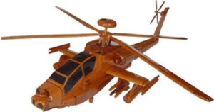 AH64 Apache Mahogany Wood Desktop Helicopter Model - Picture 1 of 3