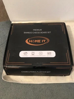 Juego de tabla de queso de bambú premium Charcuterie Board Foto 1 de 4
