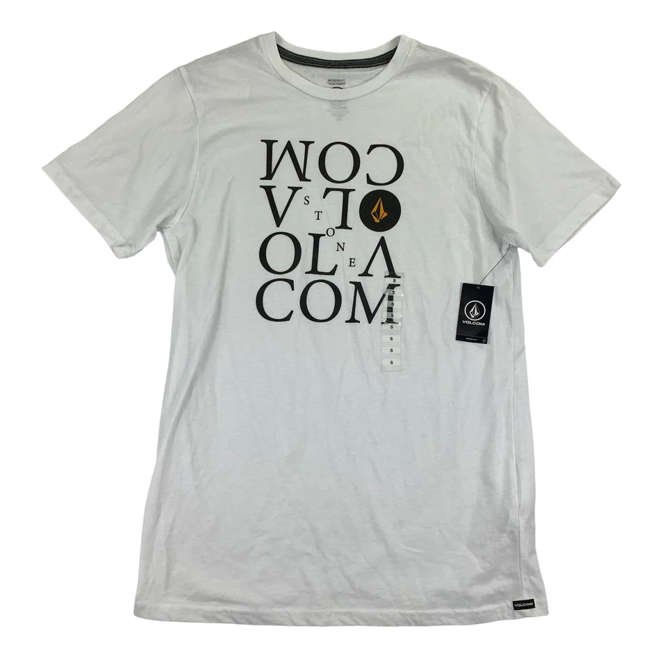 Men's White Volcom Modern Fit T-Shirt Size Small
