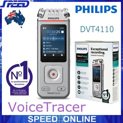 PHILIPS DVT4110 Voice Tracer Audio Recorder for Lectures Interview Music Meeting - Image 1 of 4