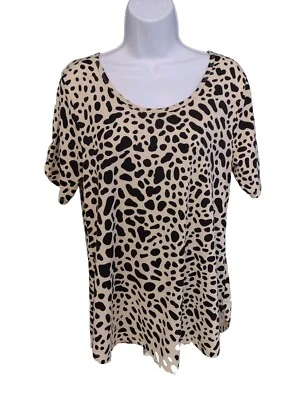 LuLaRoe Morgan Shirt Woman's Size Medium Leopard Animal Print Multicolor Top  - Image 1 of 4