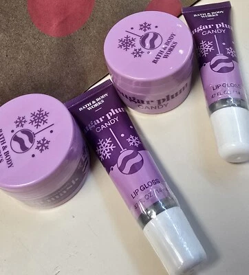 4 Pack Bath & Body Works Sugar Plum Candy Lip Gloss And Lip Mask New Sealed - Image 1 of 2
