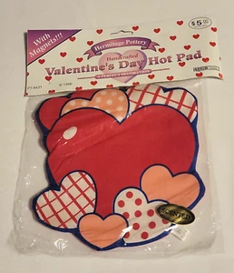 Vintage 1996 Hermitage Pottery Valentine's Day Hot Pads With Magnets Scented NOS - Picture 1 of 2