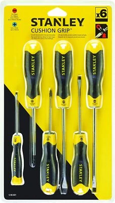 Stanley Cushion Grip 6 Piece Screwdriver PZ Slotted Set 5-98-001  - Image 1 of 2