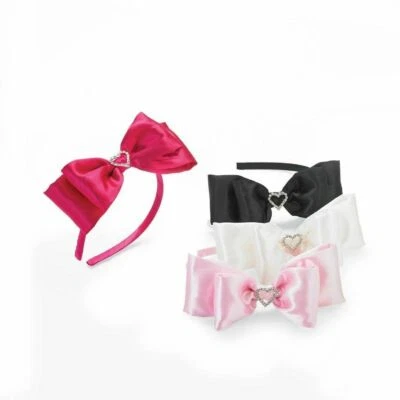 Mud Pie 学步儿童女孩缎面心形硬发头带 355009 选择 — 第 1/2 张图片