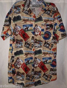 Empire Uniform Canadian Rockies Pendleton Montana Idaho Postcard Shirt Men's XS - Picture 1 of 6