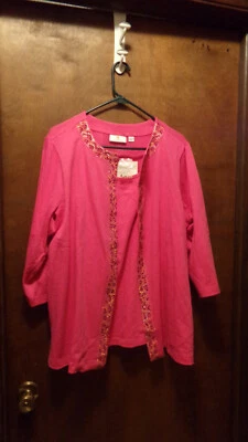 Quacker Factory Pink Sweater Set 2XL New with Tags  - Image 1 of 4