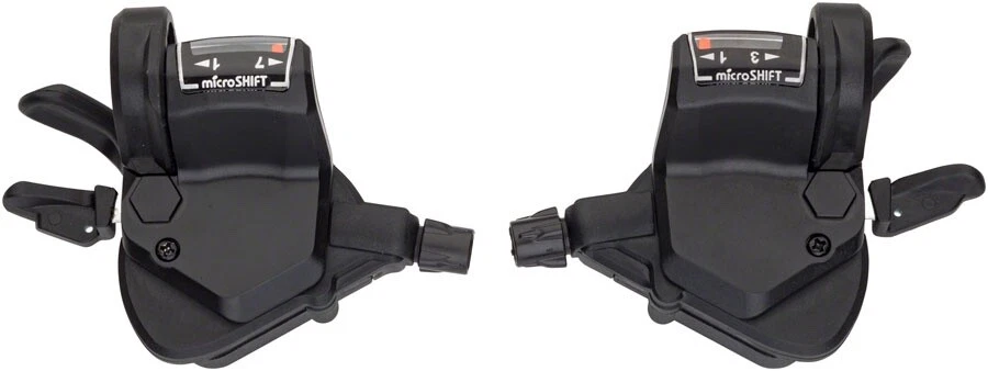 microSHIFT Mezzo Thumb-Tap Shifter Set, 7-Speed, Triple, Shimano Compatible  - Image 1 of 1