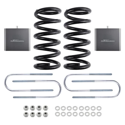 Front 3" Drop Coils Rear 4" Blocks for Dodge Dakota 2WD 1997-2004 Lowering Kit - Image 1 of 4
