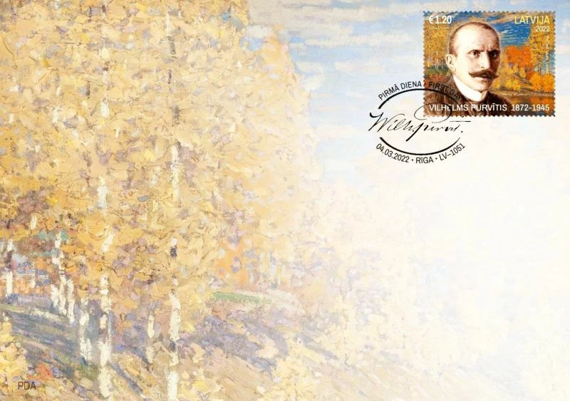 Latvia 2022 (04) Latvian landscape painter Vilhelms Purvitis - 150 (u. FDC) - Image 1 of 1