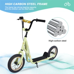Youth Scooter Kick Scooter 12 Inch for Kids 6+ with Adjustable Handlebar,Yellow - Picture 1 of 6