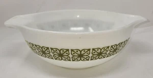 VINTAGE PYREX #444 VERDE AUTUMN GREE FLORAL CINDERELLA MIXING BOWL 4QT - Picture 1 of 7