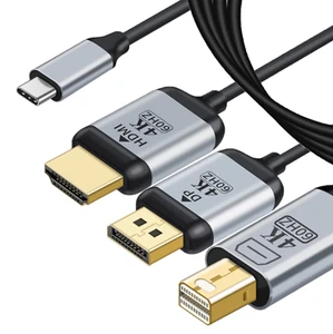 6ft 4K HD USB Type-C /video Cable DisplayPort/HDMI MiniDP projection 4K@60HZ - Picture 1 of 7