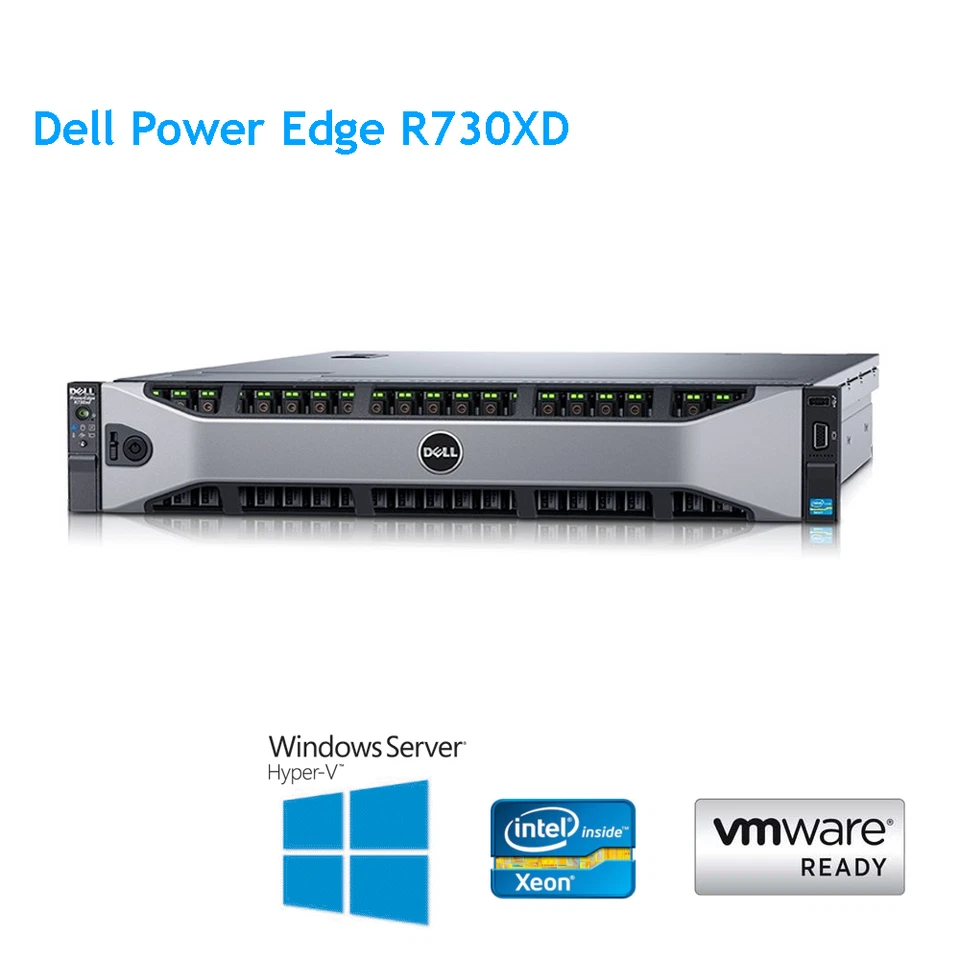 Dell PowerEdge R730XD 2 x E5-2697 V4 2.30Ghz 18Cores 128GB RAM H730p iDrac Rails - Image 1 of 1