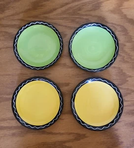 Set 4 Piattini Piattini Certificati International Nancy Green 5" - Verde e Giallo - Foto 1 di 7