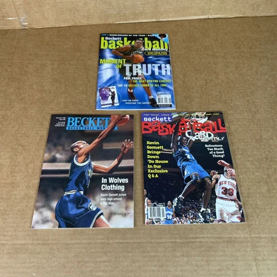 Винтажный баскетбольный журнал Beckett лот из 3 Кевин Гарнетт, Пол Пирс 95 98 02 - Изображение 1 из 4
