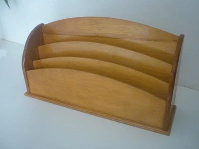 Vintage Wooden Stationary Organiser Letter Rack - Image 1 of 4