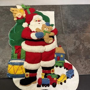 Fertiger Bucilla Weihnachten STRUMPF FILZ Applikation Urlaub Kit WEIHNACHTSMANNSACK  - Bild 1 von 13