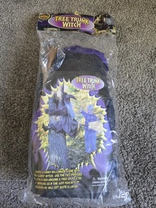 Vintage GEMMY Tree Trunk Witch On Broom Crashed Halloween Outdoor Decor 1998 NOS - Picture 1 of 13