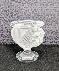 Lalique TETE DE LÖWENKOPF KERZE/ZIGARETTE MATTIERTER KRISTALLHALTER: 3,7" hoch - Bild 1 von 10