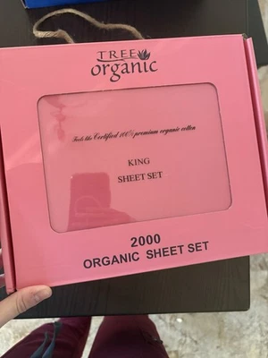 Juego de sábanas Tree Organis 2000 algodón king rosa intenso Foto 1 de 2