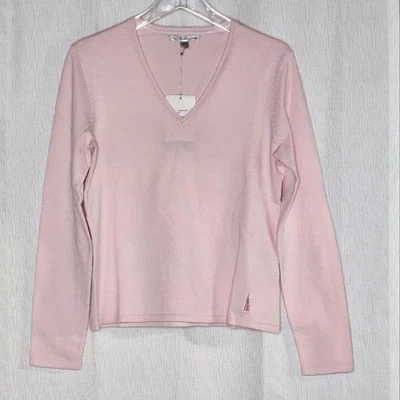 Cutter & Buck Golf Light Pink Cotton Blend V-Neck Pullover Long Sleeve Sweater - Image 1 of 4