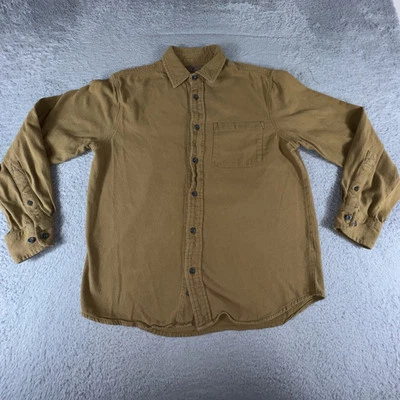 Woolrich Chamois Shirt Mens Medium Beige Tan Button Up Heavy Hunting Outdoor - Image 1 of 4