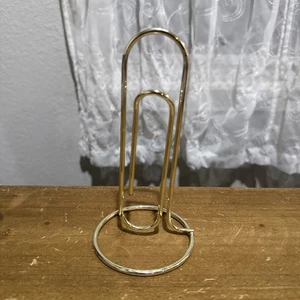 Metal Paper Clip Stand For Memos & Signs Paperweight 6" Tall - Picture 1 of 5