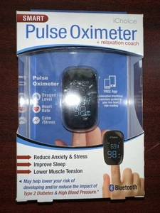 *NEW* iChoice OX200 Bluetooth Smart Pulse Oximeter w/Relaxation Coach *NIB* - Picture 1 of 2
