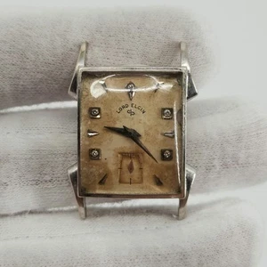 Lord Elgin Mens 14K Solid Gold Case w/ Diamond Accent Watch - FOR PARTS / REPAIR - Picture 1 of 16