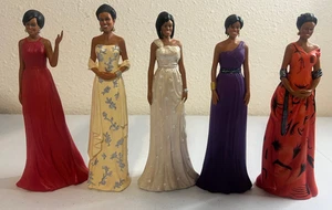 Hamilton Collection Michelle Obama Figurine Fashionable Frist Lady Lot of 5 - Picture 1 of 4